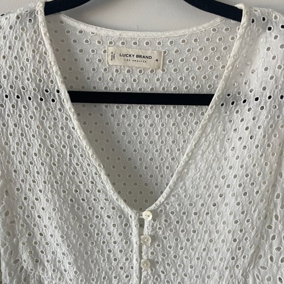 White Tiered Woven Peasant Long-Sleeve Dress - Picture 6 of 11